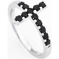 Anillo Amen Mujer Croce in Plata Cubic Zirconia